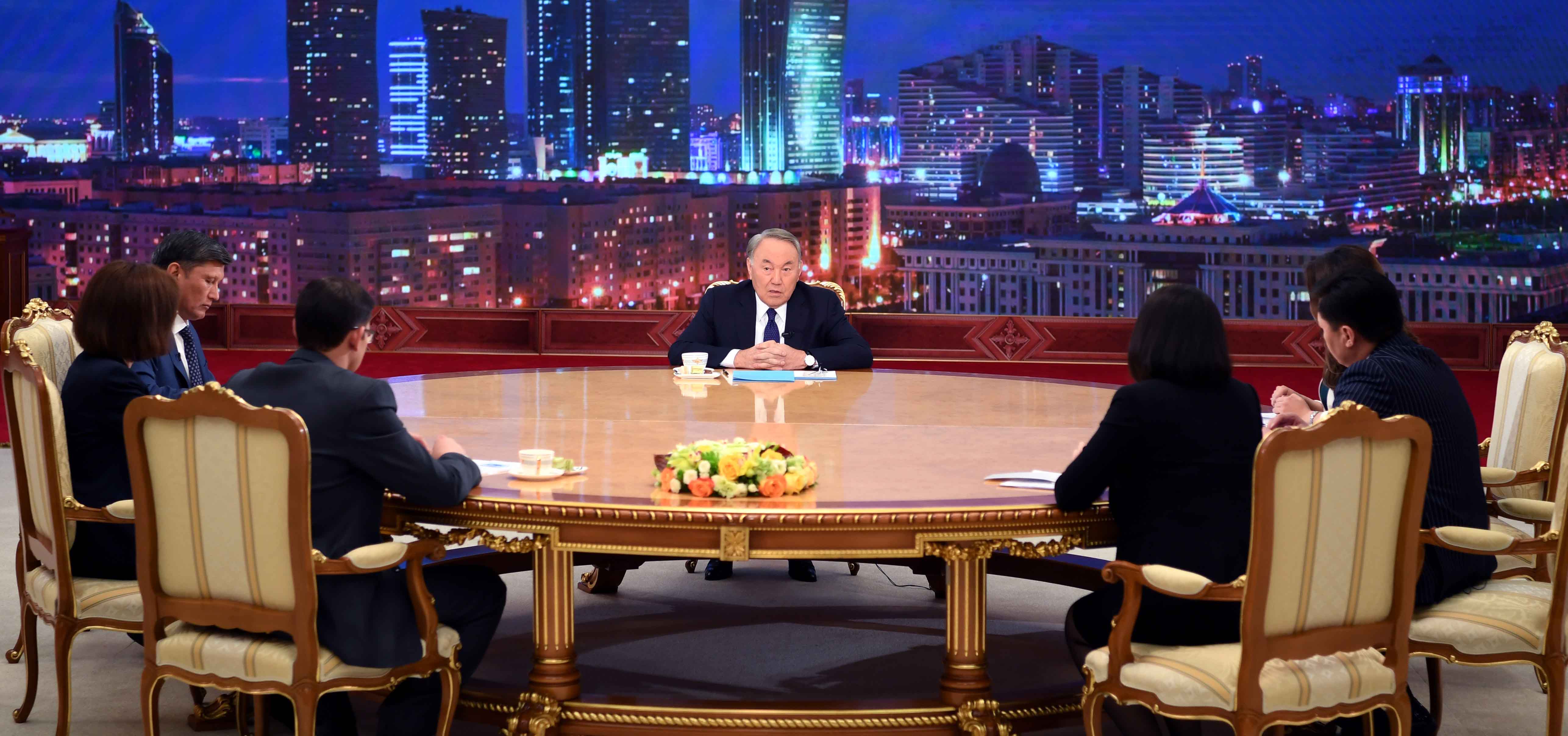 ҚАЗАҚСТАН ПРЕЗИДЕНТIНIҢ БАҚ ӨКIЛДЕРIНЕ БЕРГЕН СҰХБАТЫ