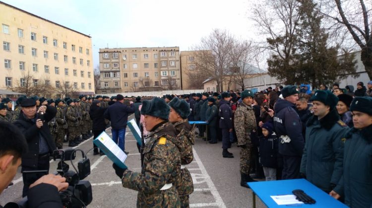 Ұлттық ұланның 65/06 әскери бөлімінің 500 жас сарбазы Отан алдындағы борышын өтеу үшін ант қабылдады