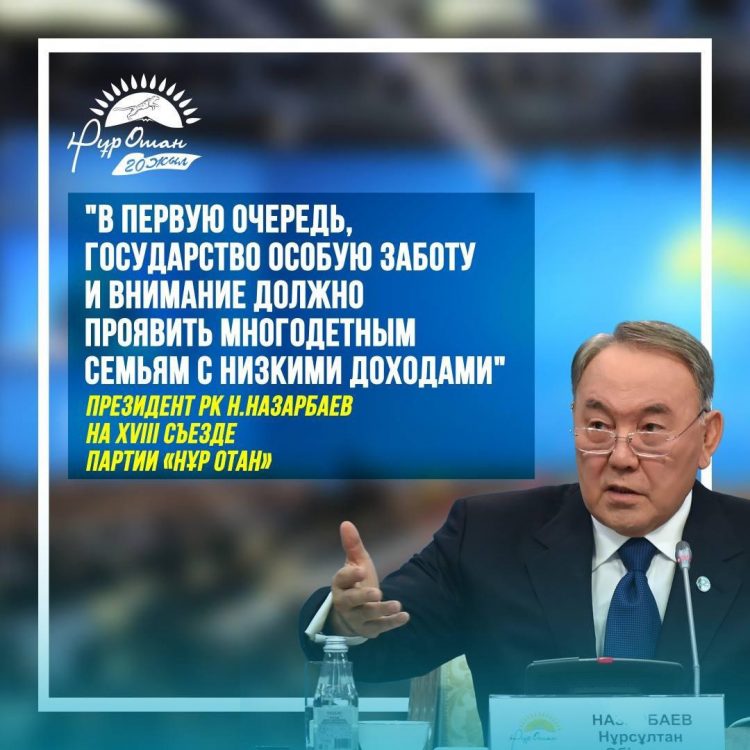 Президент Н.Назарбаевтың «Нұр Отан» партиясының съезінде айтқан сөзі