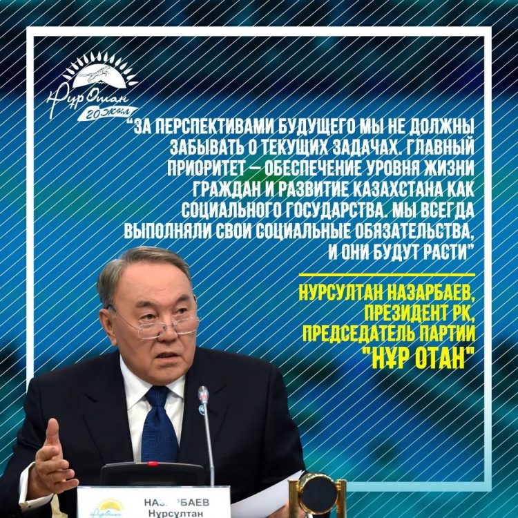 Президент Н.Назарбаевтың «Нұр Отан» партиясының съезінде айтқан сөзі