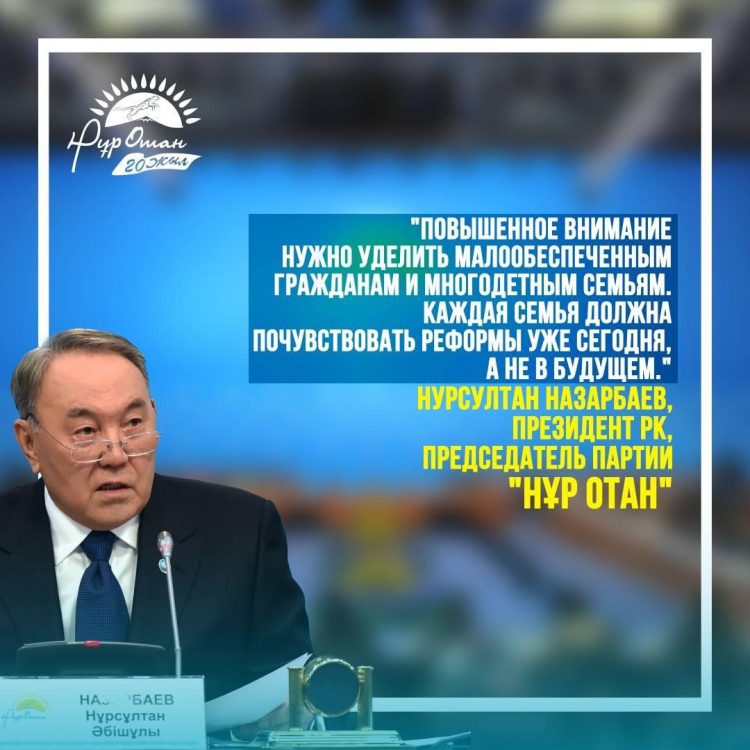 Президент Н.Назарбаевтың «Нұр Отан» партиясының съезінде айтқан сөзі