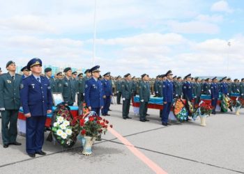 Қызылорда облысында қаза болған әскери қызметшілерді ақтық сапарға шығарып салды