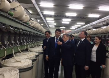 Сенаторлар тоқыма зауытының жұмысымен танысты