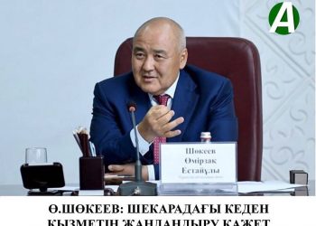 Ө.ШӨКЕЕВ: ШЕКАРАДАҒЫ КЕДЕН ҚЫЗМЕТІН ЖАНДАНДЫРУ ҚАЖЕТ