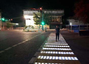 Еліміздегі ең алғашқы ақылды жаяу жүргінші жолы пайдалануға берілді