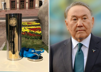 Назарбаев Алматыда «уақыт капсуласын» салды