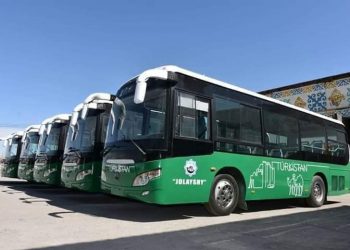 Түркістанда қоғамдық көліктер тағы да жаңарды
