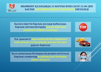 Шымкентте қосымша шектеу шаралары енгізіледі