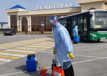 ТҮРКІСТАН ОБЛЫСЫНДА БАРЛЫҚ ҚОҒАМДЫҚ КӨЛІКТЕР МЕН БЕКЕТТЕРДЕ ЗАЛАЛСЫЗДАНДЫРУ ЖҰМЫСТАРЫ ЖҮРУДЕ