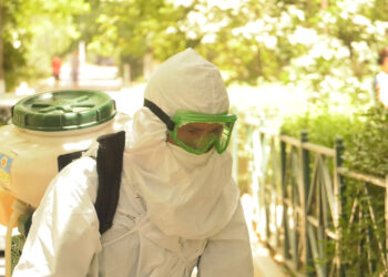 Абай ауданында дезинфекциялық жұмыстар жүргізілді