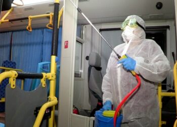 Шымкент: Қоғамдық көліктер күніне 2 рет дезинфекциялануда