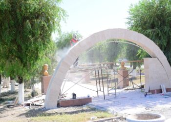 ТҮРКІСТАН: ОТЫРАР АУДАНЫНДАҒЫ ӘЛ-ФАРАБИ ЕСКЕРТКІШІНЕ ЖӨНДЕУ ЖҮРГІЗІЛУДЕ