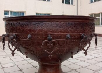 Шымкентте жасалған Тайқазан көшірмесі Түркістандағы көрмеге қойылды