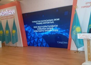 ТҮРКІСТАН ҚАЛАСЫНЫҢ ӘКІМІ  РАШИД АЮПОВ ОНЛАЙН ЕСЕП БЕРДІ