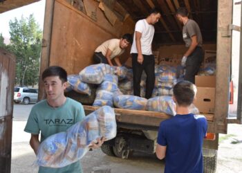 ТҮРКІСТАННАН ЖАМБЫЛ ОБЛЫСЫНА ГУМАНИТАРЛЫҚ КӨМЕК ЖЕТТІ