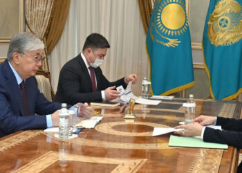 МЕМЛЕКЕТ БАСШЫСЫ ҚАРЖЫ НАРЫҒЫН РЕТТЕУ ЖӘНЕ ДАМЫТУ АГЕНТТІГІНІҢ ТӨРАҒАСЫ МӘДИНА ӘБІЛҚАСЫМОВАНЫ ҚАБЫЛДАДЫ