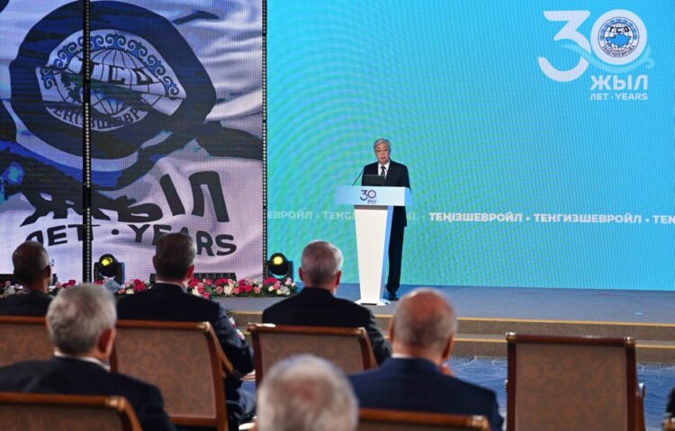 МЕМЛЕКЕТ БАСШЫСЫ «ТЕҢІЗШЕВРОЙЛ» КОМПАНИЯСЫНЫҢ 30 ЖЫЛДЫҒЫНА АРНАЛҒАН САЛТАНАТТЫ ЖИЫНҒА ҚАТЫСТЫ