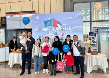 «АБУ ДАБИ-ТҮРКІСТАН» БАҒЫТЫНДАҒЫ АЛҒАШҚЫ ҰШАҚ «ӘЗІРЕТ СҰЛТАН» ӘУЕЖАЙЫНА ҚОНДЫ
