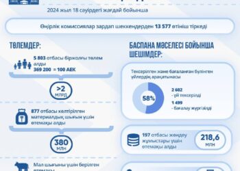 СУ ТАСҚЫНЫНАН КЕЙІН 5,8 МЫҢНАН АСТАМ ҚАЗАҚСТАНДЫҚ ОТБАСЫ МЕМЛЕКЕТТІК ҚОЛДАУ АЛДЫ